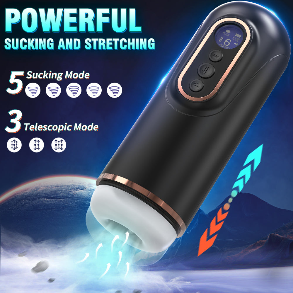 Ultimate 5-in-1 Fully Automatic Masturbation Cup - Smart LED Screen, Thrusting & Sucking Tech with Integrated Warming & Voice Interaction