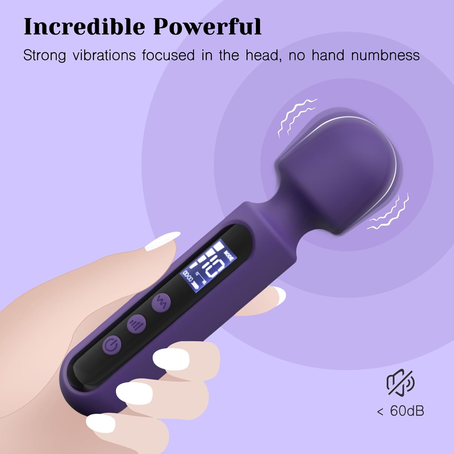 Smart LCD Wand Massager Kit with Interchangeable Attachments