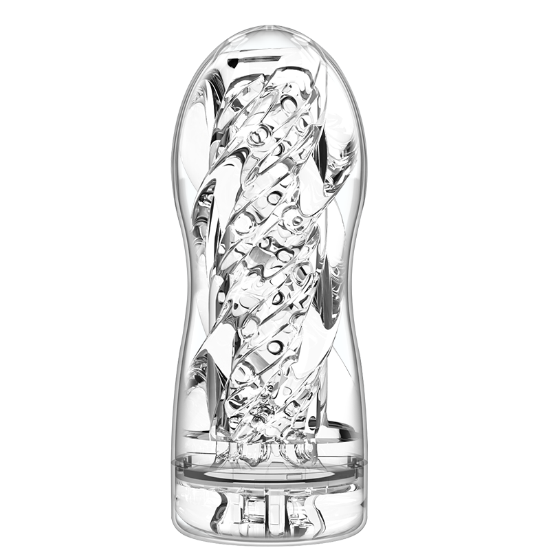 Crystal Clear Manual Masturbator - Advanced Sensory Trainer Cup with Deep-Ribbed Texture