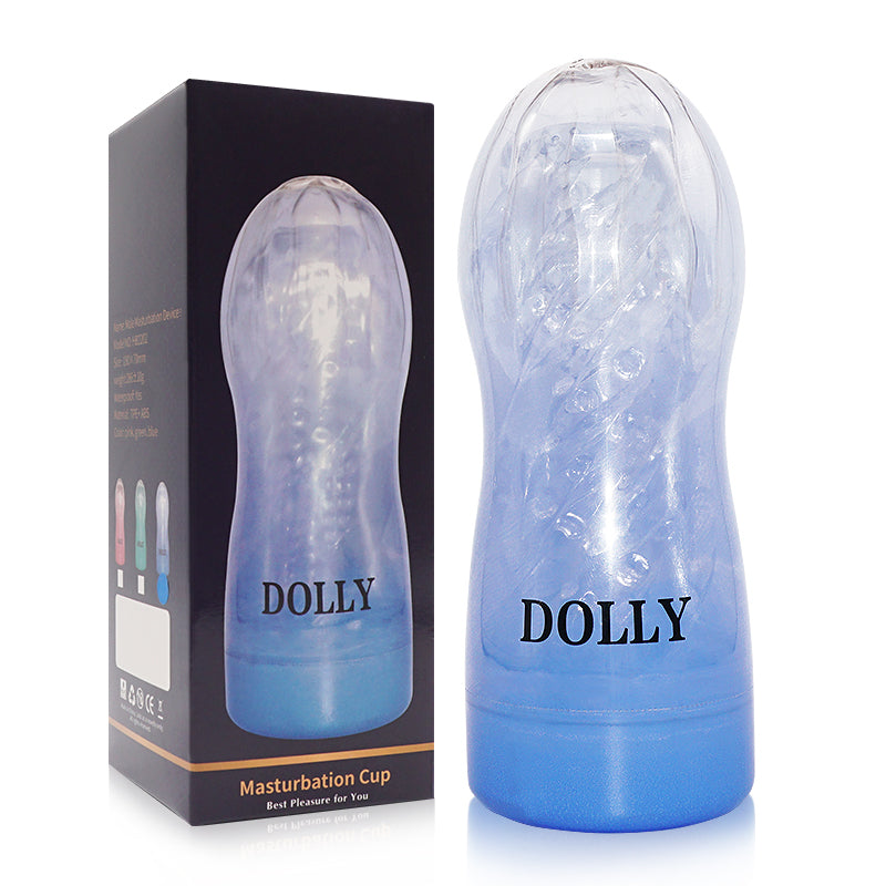 Crystal Clear Manual Masturbator - Advanced Sensory Trainer Cup with Deep-Ribbed Texture