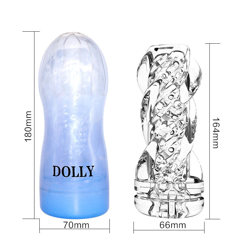 Crystal Clear Manual Masturbator - Advanced Sensory Trainer Cup with Deep-Ribbed Texture