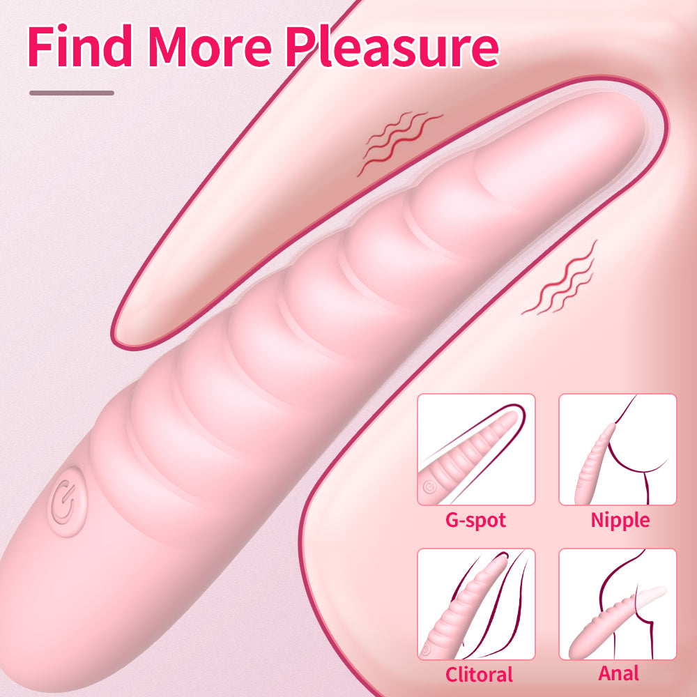 Liquid Silicone Tentacle-Ribbed Wand - 10-Frequency Waterproof Bullet Vibrator for Clitoral & G-Spot Stimulation
