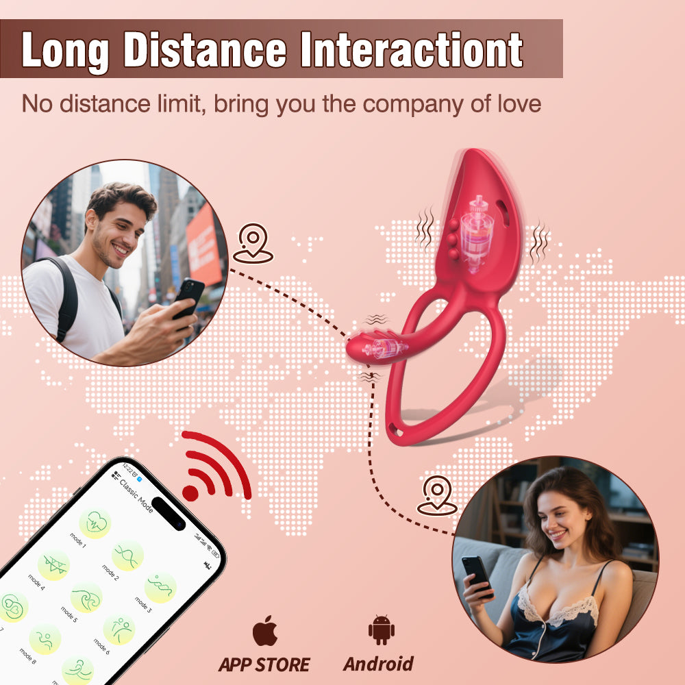 Smart App-Controlled 9 Types of Vibration Ergonomic Massager Hands Free Silicone Couples Toy