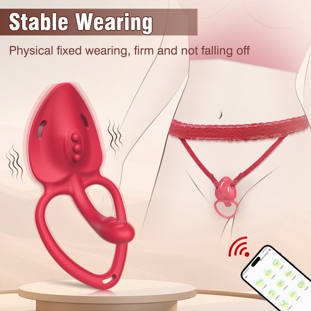 Smart App-Controlled 9 Types of Vibration Ergonomic Massager Hands Free Silicone Couples Toy