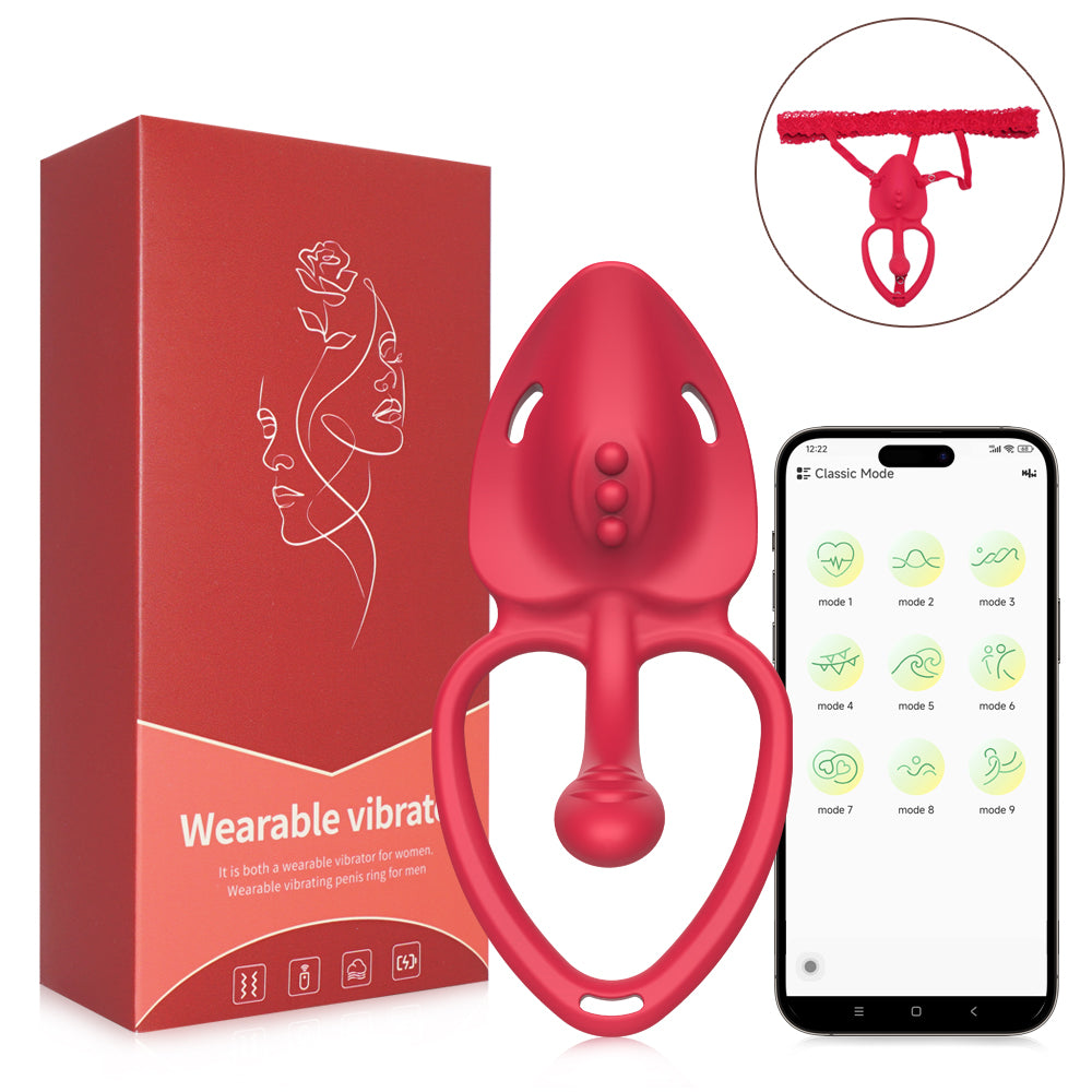 Smart App-Controlled 9 Types of Vibration Ergonomic Massager Hands Free Silicone Couples Toy