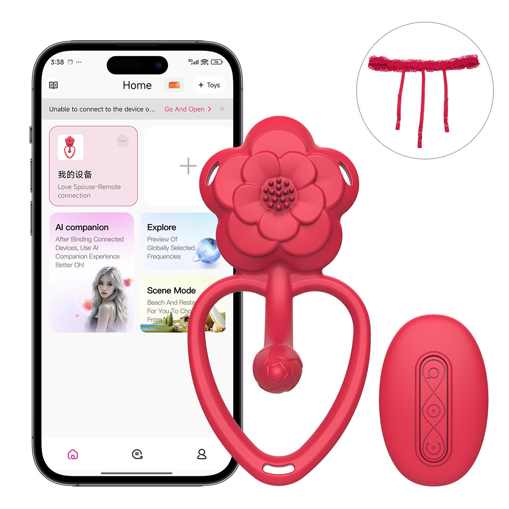 Smart Floral Wearable Vibrator - Triple Control Mode (App, Remote & Manual) - 9-Speed Dual-Stimulation Panty Massager